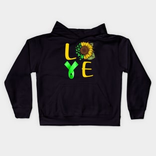 love lymphoma sunflower Kids Hoodie